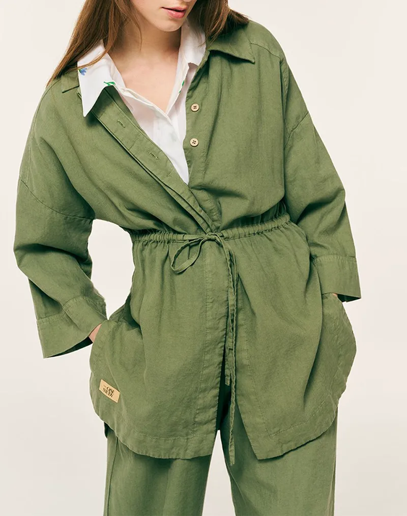 FOREL Πουκάμισο με κορδόνια Case Study 082.80.05.010-XAKI Khaki