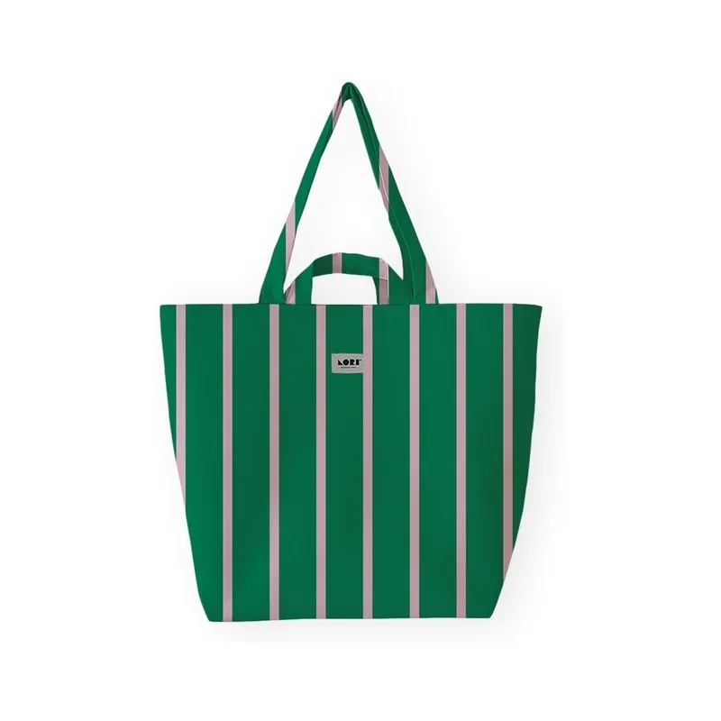 Shopping bag Lori Barcelona Fine Stripe - Pink/Green