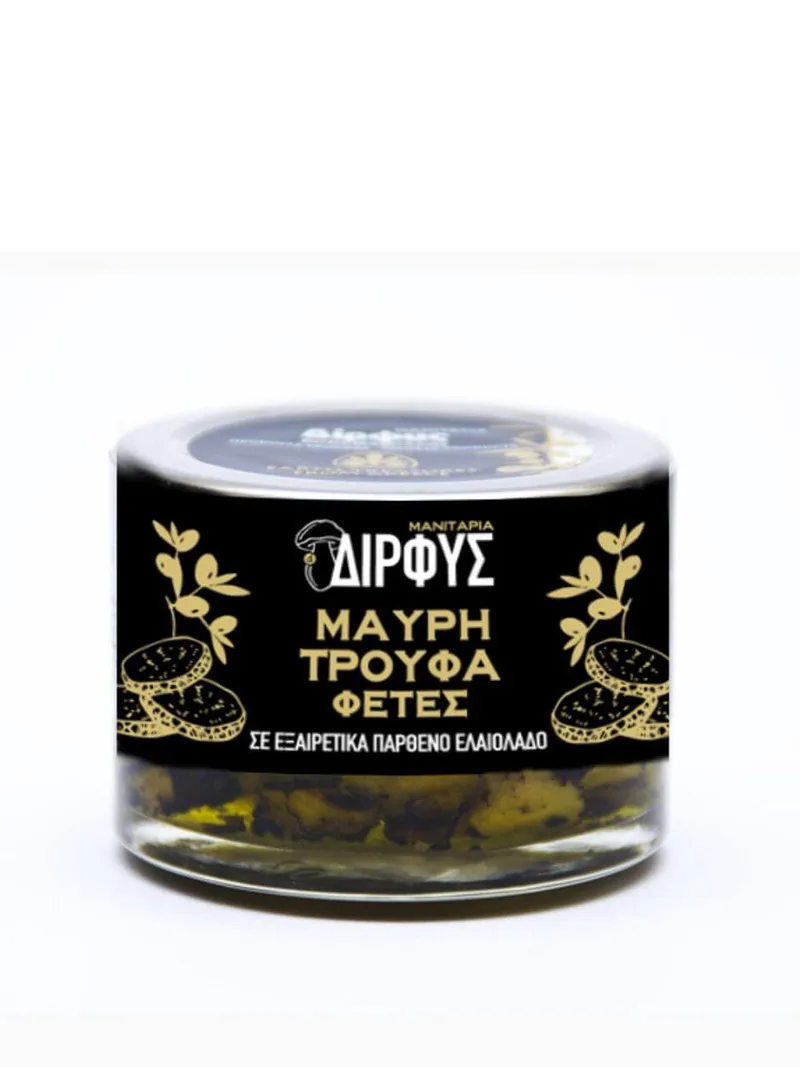 Τρούφα μαύρη Εύβοιας σε φέτες σε εξαιρετικό παρθένο ελαιόλαδο "Δίρφυς" 45g>