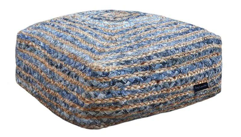 Πουφ Guy Laroche Boho Denim 50x50x25