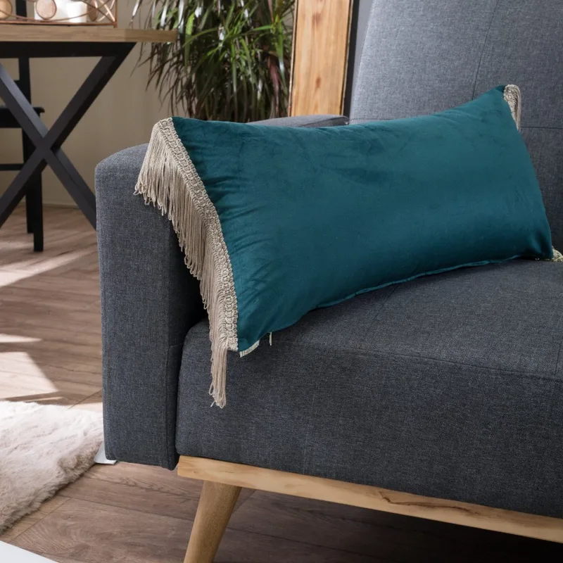 Διακοσμητική Μαξιλαροθήκη 30X60 Teoran Velvet 13 Με κρόσι (30x60)