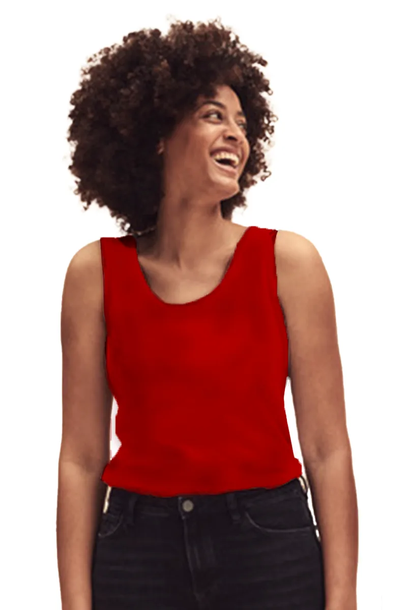 Αμάνικο T-Shirt 61-098-0 Fruit of the Loom Unisex Red