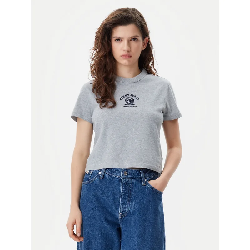 Tommy Jeans T-Shirt Varsity DW0DW20317 Γκρι Regular Fit