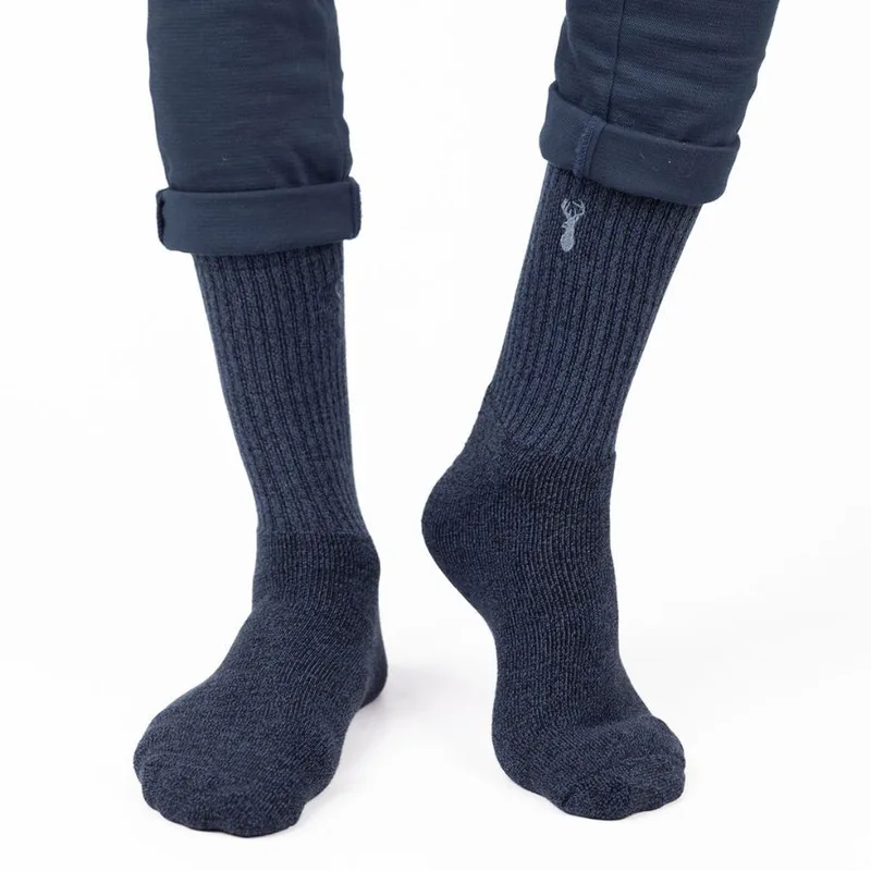 Ανδρικές κάλτσες πετσετέ DEER BLUE IV Βαμβακερές Crazy Socks 46391 Σκούρο Μπλέ