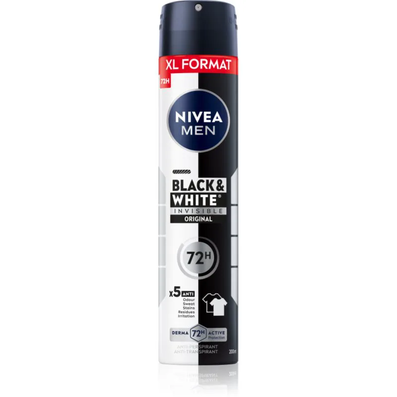 Nivea Men Black & White Invisible Original αντιιδρωτικό σε σπρέι για άντρες 200 ml