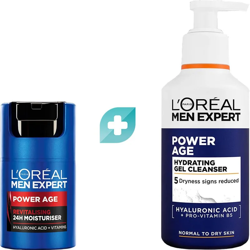 Σετ L'Oreal Paris Men Expert Power Age Revitalising Face Cream 50ml & Hydrating Cleanser Gel 260ml
