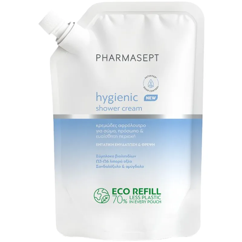 Pharmasept Hygienic Shower Cream Ανταλλακτικό Κρεμώδες Αφρόλουτρο Καθημερινής Χρήσης για Εντατική Ενυδάτωση 900ml Refill