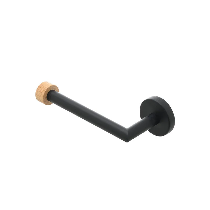 Estia Χαρτοθήκη Επιτοίχια Bamboo Essentials Μεταλλική Μαύρη