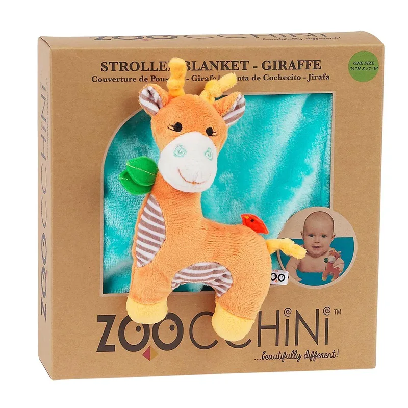Κουβέρτα Με Λούτρινο Παιχνίδι Fleece 68,5x100εκ. Stroller Blanket Giraffe Zoocchini ZOO3005 (Ύφασμα: Fleece, Μέγεθος: Λίκνου) - Zoocchini - ZOO3005