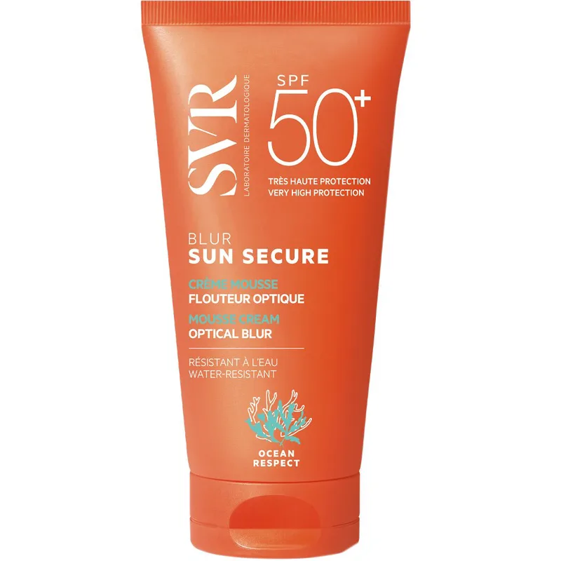 SVR Sun Secure Spf50+ Blur Fragrance Free Mousse Cream Αντηλιακή Κρέμα Προσώπου Πολύ Υψηλής Προστασίας με Ειδική Αφρώδη Υφή, Χωρίς Άρωμα & Ματ Αποτέλεσμα 50ml