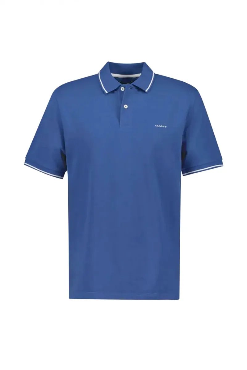 GANT POLO PIQUE TIPPING SS ΜΠΛΕ ΡΑΦ