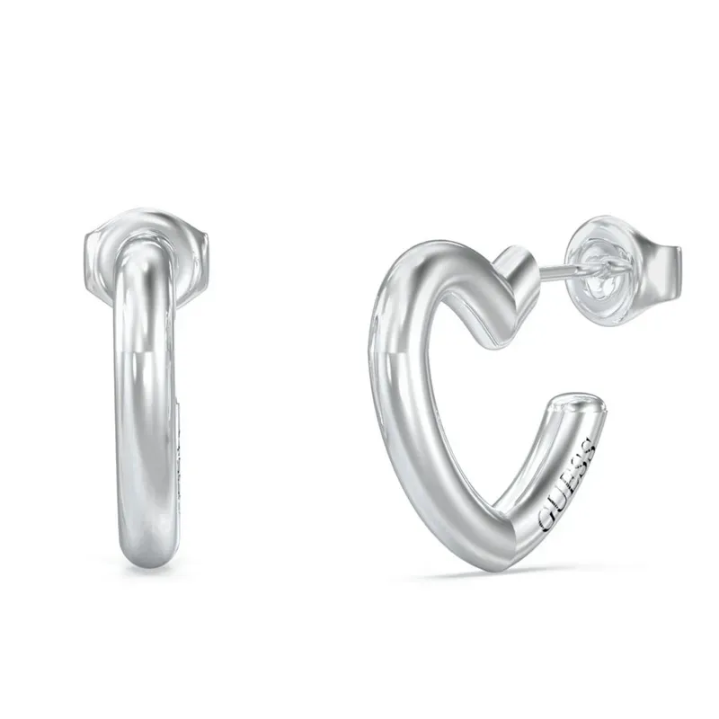 Γυναικεία σκουλαρίκια καρδιές Guess Iconique Stainless Steel JUBE05535JWRHT/U JUBE05535JWRHT/U Ατσάλι