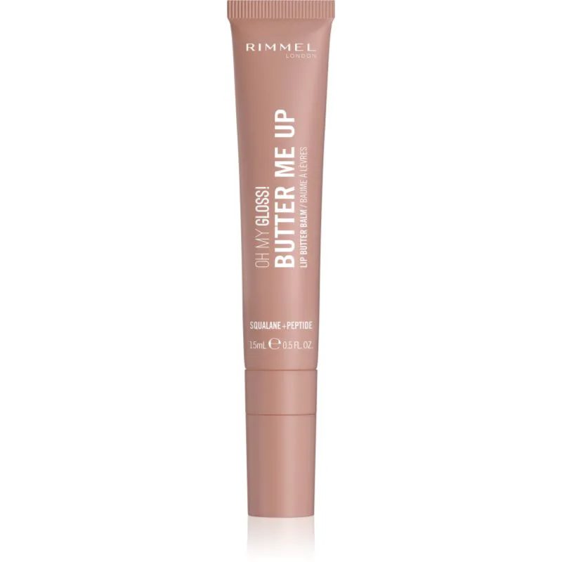 Rimmel Oh My Gloss! Butter Me Up ενυδατικό βάλσαμο για τα χείλη απόχρωση 001 Latte Delight 15 ml