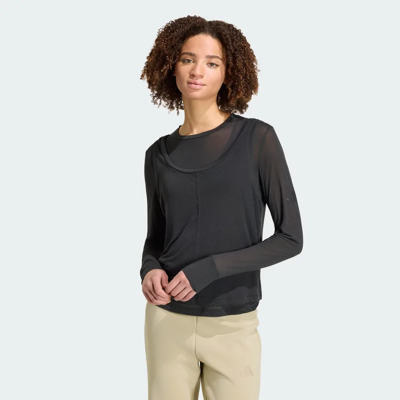 adidas sportswear W Soft Lux Sheer Long-Sleeve Top (9000280081_1469)