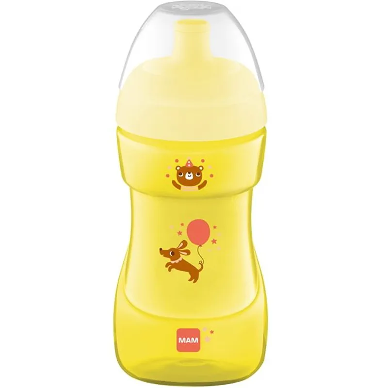 Mam Sports Cup 12m+ Ποτηράκι με Στόμιο που δε Στάζει 330ml, Κωδ 470U - Κίτρινο