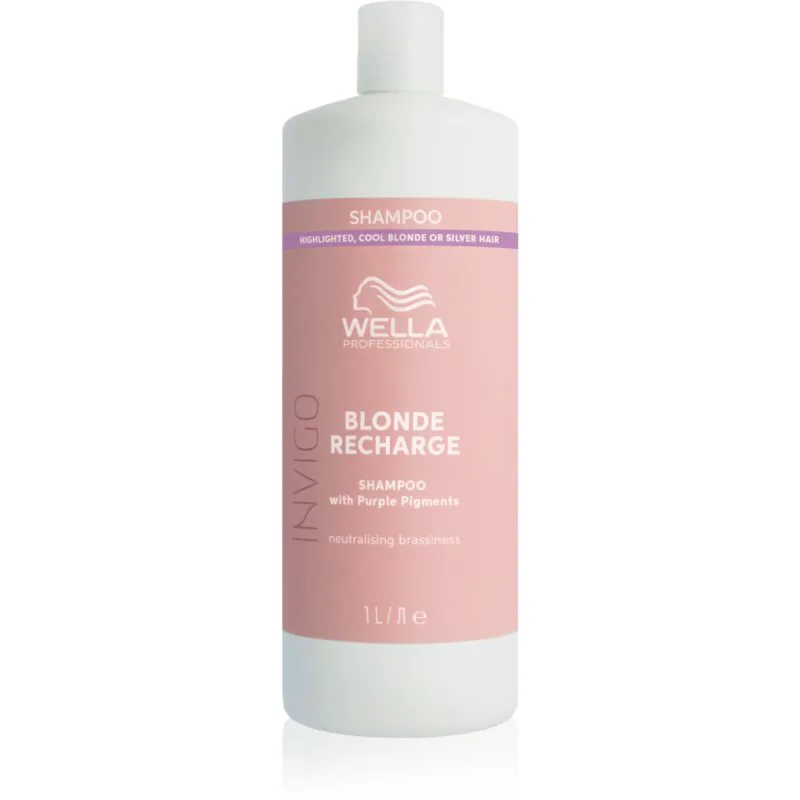 Wella Professionals Invigo Blonde Recharge σαμπουάν για ξανθά μαλλιά εξουδετέρωση κίτρινων αποχρώσεων 1000 ml