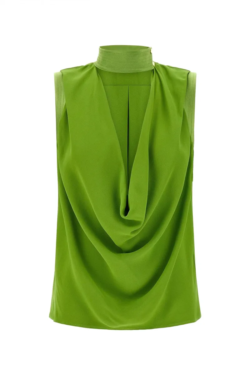 ELISABETTA FRANCHI TOP ΝΤΡΑΠΕ ΠΡΑΣΙΝΟ