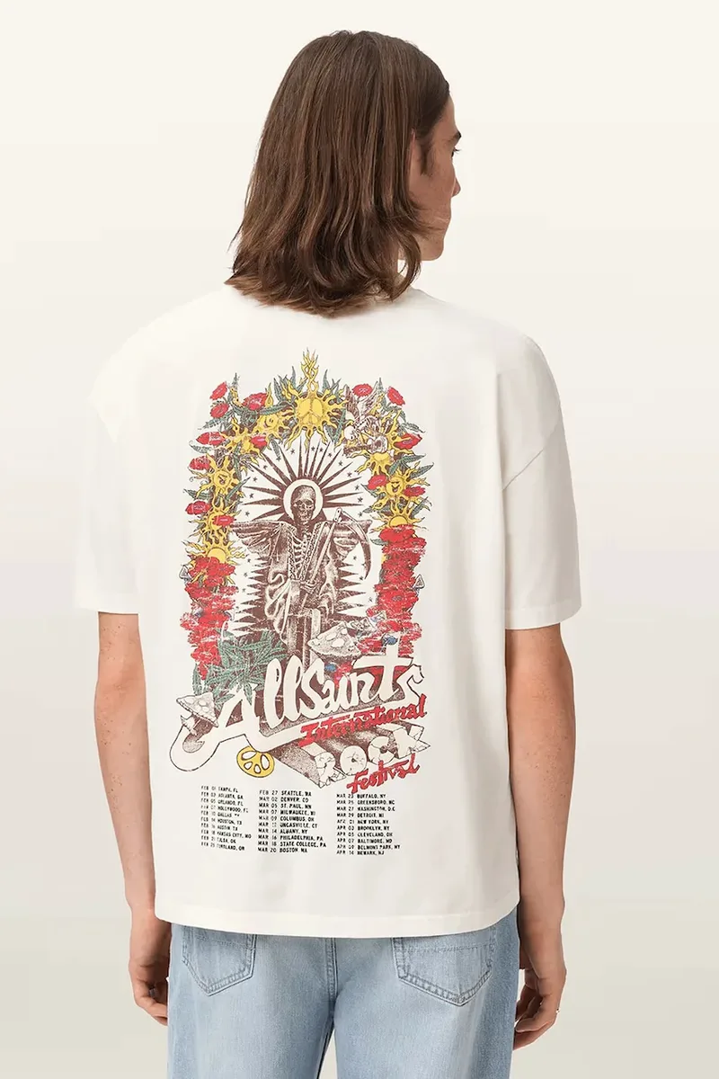 AllSaints t-shirt oversize ανδρικό βαμβακερό ROQUE