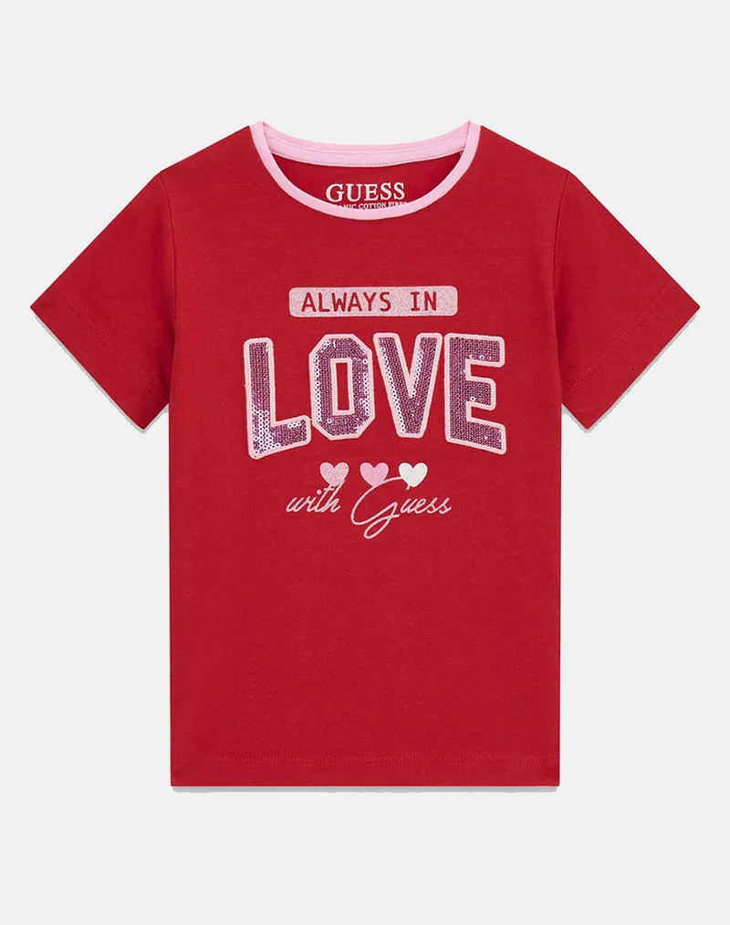 GUESS KIDS SS T-SHIRT ΜΠΛΟΥΖΑ ΠΑΙΔΙΚΟ GIRL K6RI11K6YW4-G532 Red