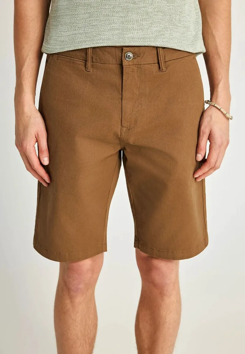 Funky Buddha Ανδρική Βερμούδα Chino - The essentials FBM013-001-03 Καφέ