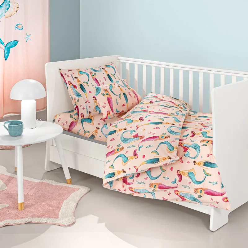 Σεντόνια Κούνιας (Σετ) 115X170 Guy Laroche Bebe Merida Salmon Χωρίς Λάστιχο (115x170)