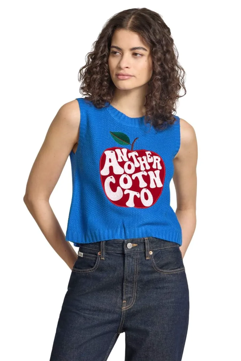 ANOTHER COTTON LAB Αμάνικες Μπλούζες Apple WMN Knit Vest - BLUE-PD00013225-BLUE