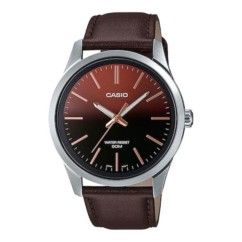 CASIO Collection Brown Leather Strap MTP-E180L-5AVEF