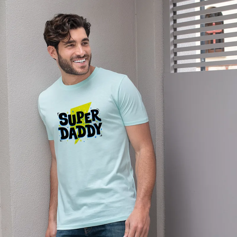 Super DAD - Organic Vegan T-Shirt Unisex - Μέντα - S