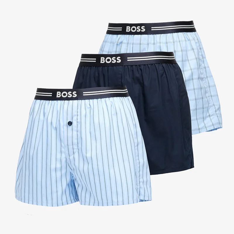 Μπόξερς Hugo Boss Woven Boxer 3-Pack Blue XL