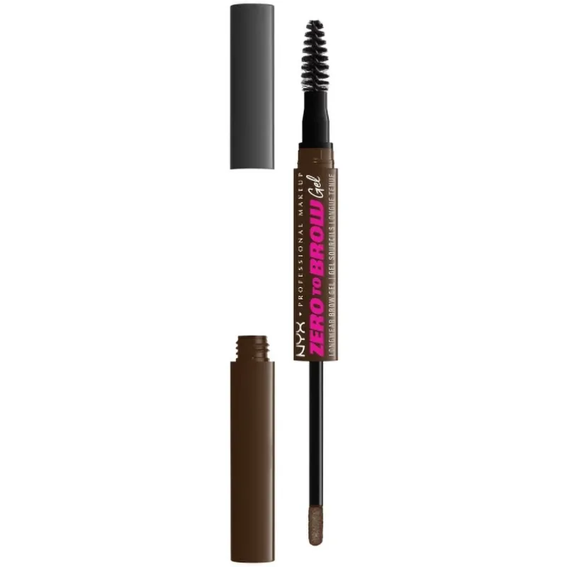Nyx Professional Makeup Zero to Brow Longwear Gel Διπλό Απλικατέρ Φρυδιών 2ml 1 Τεμάχιο - Espresso
