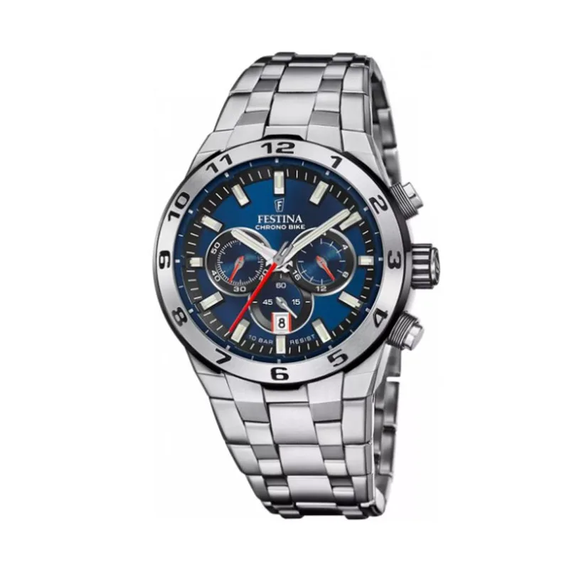 Festina Ανδρικό Ρολόι Χρονογράφος με Ασημί Μεταλλικό Μπρασελέ Festina F20670/1
