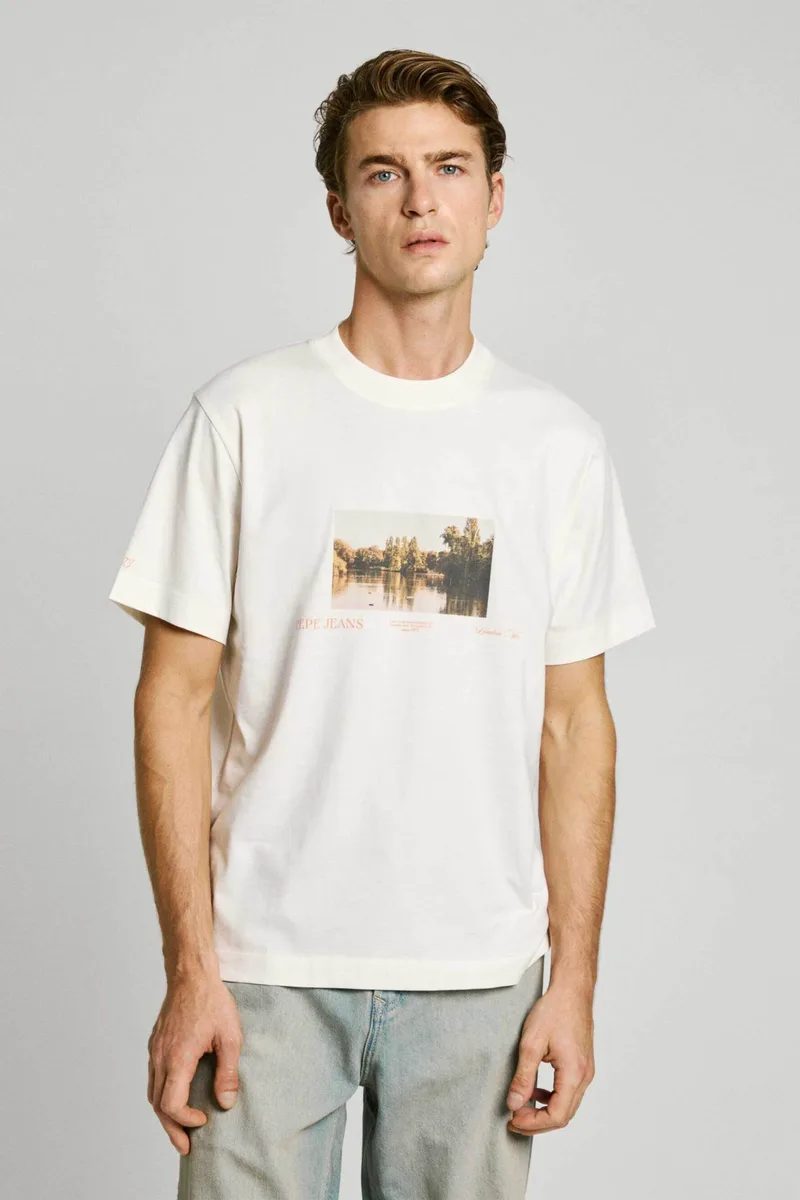 Pepe Jeans ανδρικό T-shirt graphic print Regular Fit - PM509775 Υπόλευκο