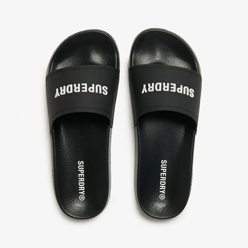 SUPERDRY D2 SDNA LOGO POOL SLIDERS ΜΑΥΡΟ