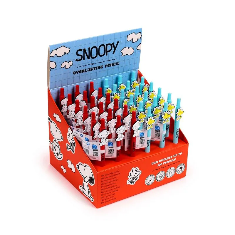 Μολύβι με κλίκερ Puckator - Everlasting Pencil Peanuts Snoopy & Woodstock Display