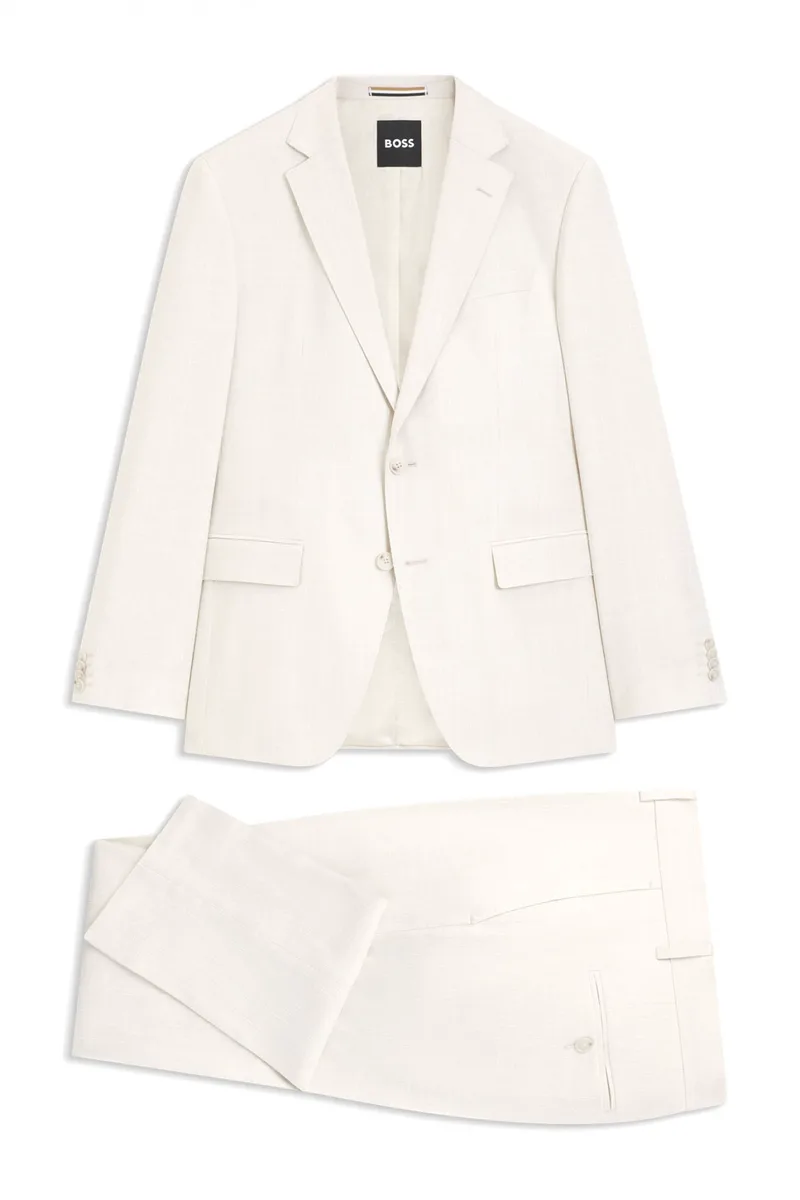 BOSS ΚΟΥΣΤΟΥΜΙ LANIFICIO TESSE BIELLA STRETCH SLIM FIT H-HUGE-2PCS-253 ΕΚΡΟΥ