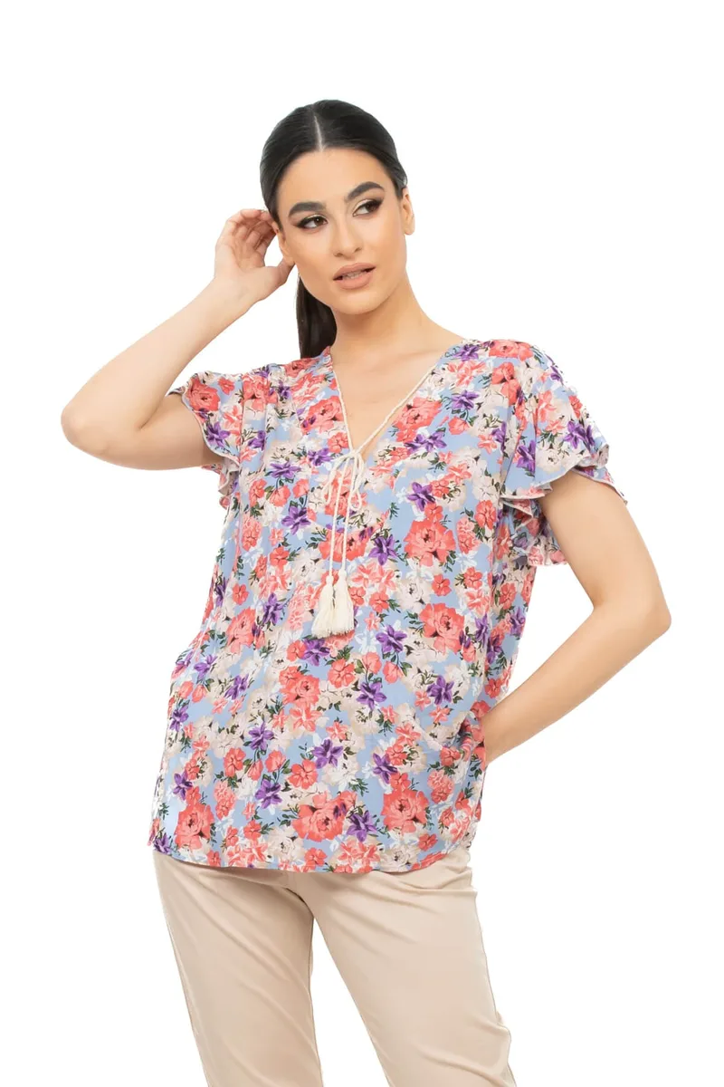 ΜΠΛΟΥΖΑ PLUS SIZE ΕΜΠΡΙΜΕ ΜΕ ΒΟΛΑΝ ΜΑΝΙΚΙΑ ΣΙΕΛ ΣΙΕΛ