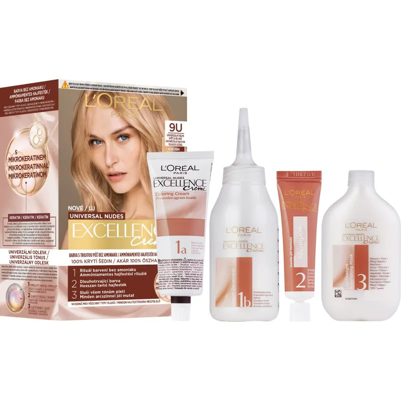 L’Oréal Paris Excellence Universal Nudes μόνιμη βαφή μαλλιών απόχρωση 9U 1 τμχ