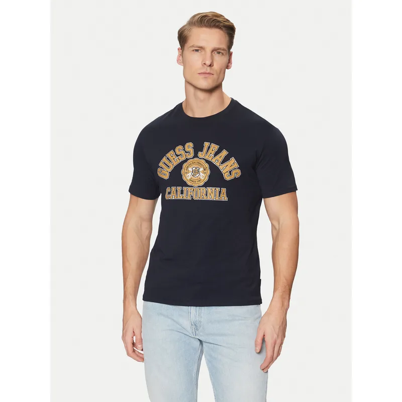Guess Jeans T-Shirt M5RI80 K8HM0 Σκούρο μπλε Slim Fit