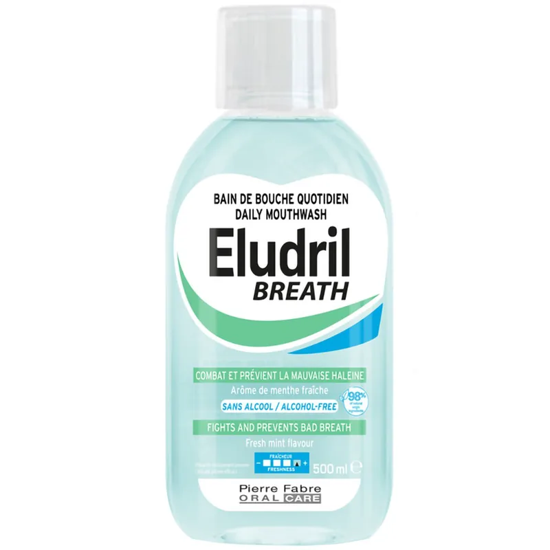 Eludril Breath Daily Mouthwash Στοματικό Διάλυμα Κατά της Κακοσμίας, με Δροσερή Γεύση Μέντας 500ml
