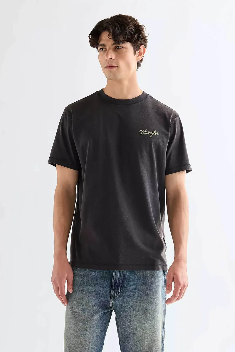 Wrangler® ανδρικό T-shirt με graphic print Relaxed Fit - 112378003 Μαύρο