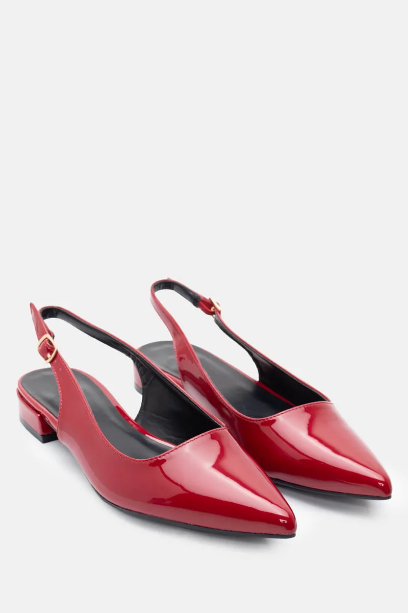 Γοβάκια Λουστρίνι Slingback - Μπορντό-Λουστρίνι