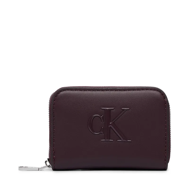 Πορτοφόλι Calvin Klein Bold Ck Medium Zip Around LV04F1154G Μπορντό