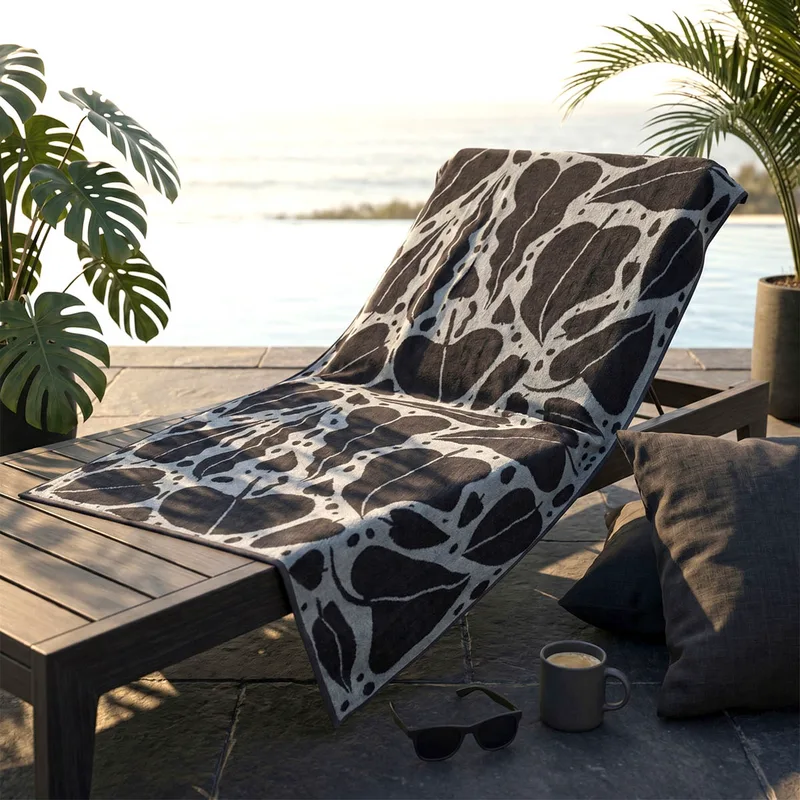 Πετσέτα Θαλάσσης (80x160) Easy Home Velour Jungle Grey