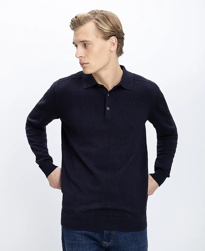 Commander Ανδρικό Πλεκτό Regular Fit Με Γιακά Πόλο
