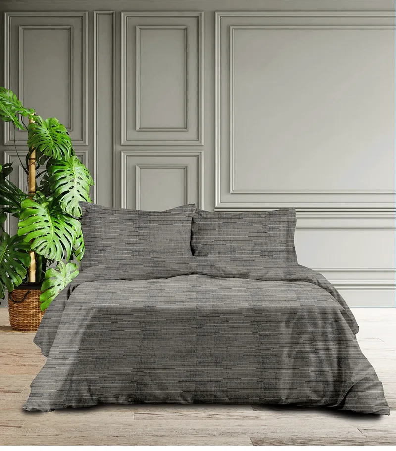 Σετ Σεντόνια Φανελένια Μονά 170x260εκ. Lines Grey 4 Makis Tselios (Τύπος κατωσέντονου: Χωρίς Λάστιχο, Ύφασμα: Φανέλα, Χρώμα: Γκρι, Μέγεθος: Μονά) - Makis Tselios - 116870123456