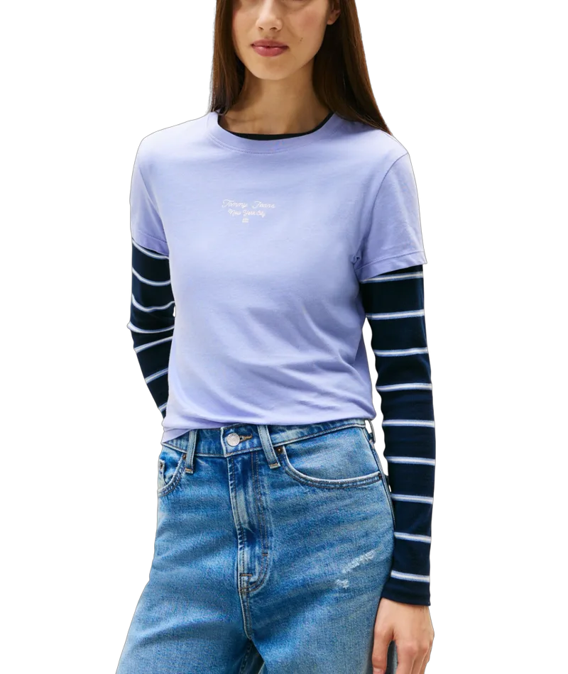 Γυναικείο T-shirt Γαλάζιο Tommy Jeans DW0DW21542-C5Z