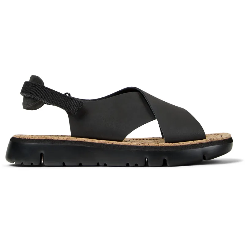 CAMPER Oruga - Πέδιλα Για Γυναικεία - Μαύρο, Μέγεθος 35, Smooth leather/Cotton fabric