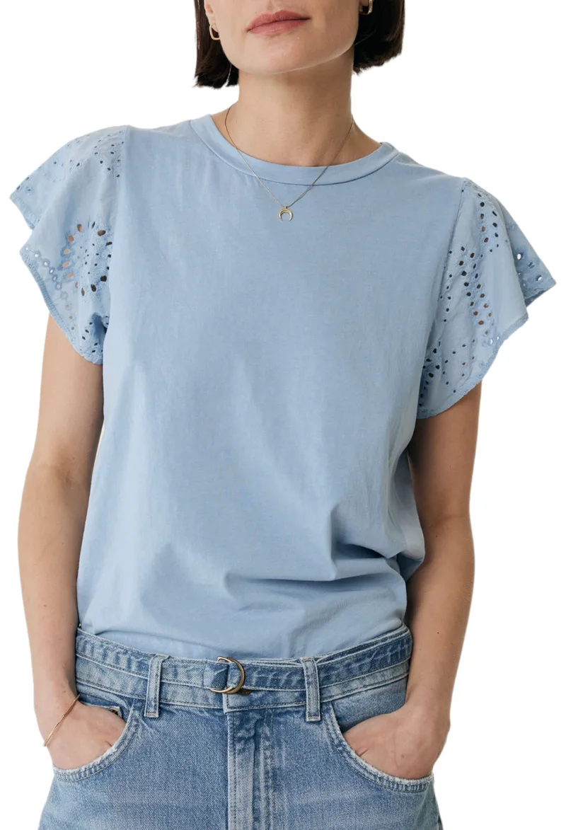 Top Mexx With Broidery FL2030033W-Baby Blue Γυναικείο