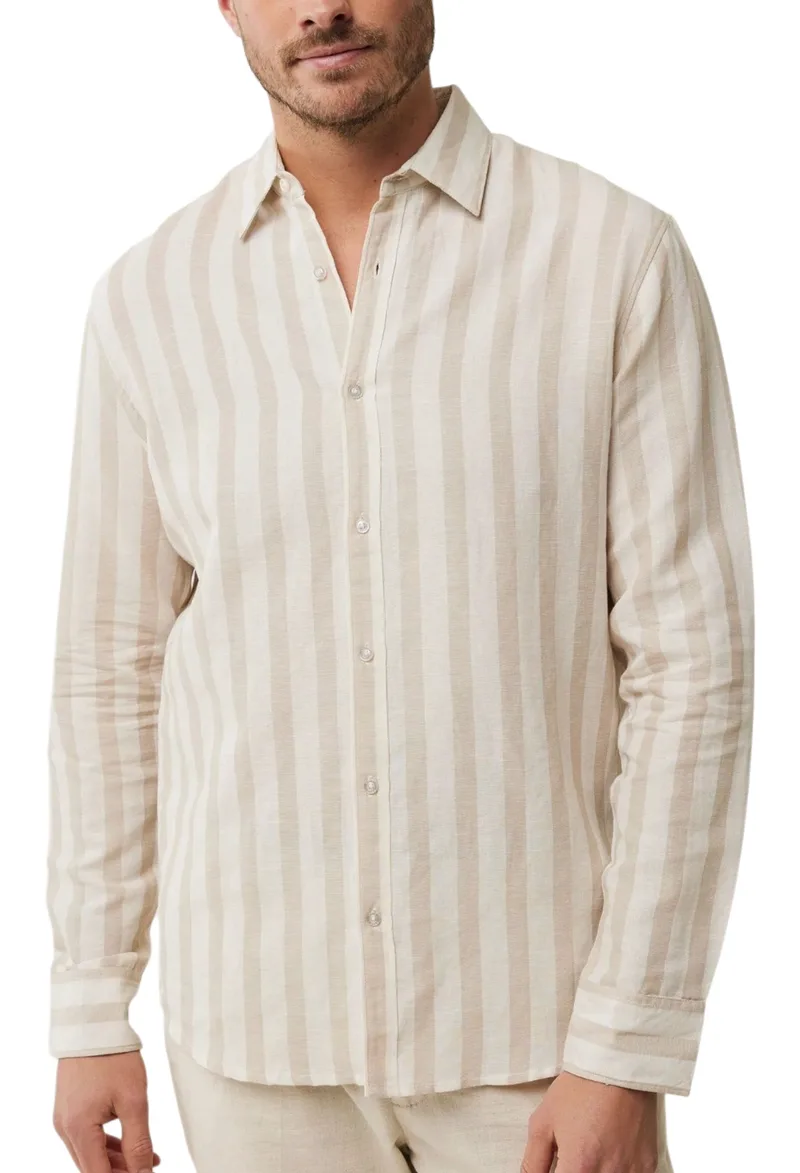 Πουκάμισο Μακρυμάνικο Mexx Striped MF007202751M-Sand Ανδρικό