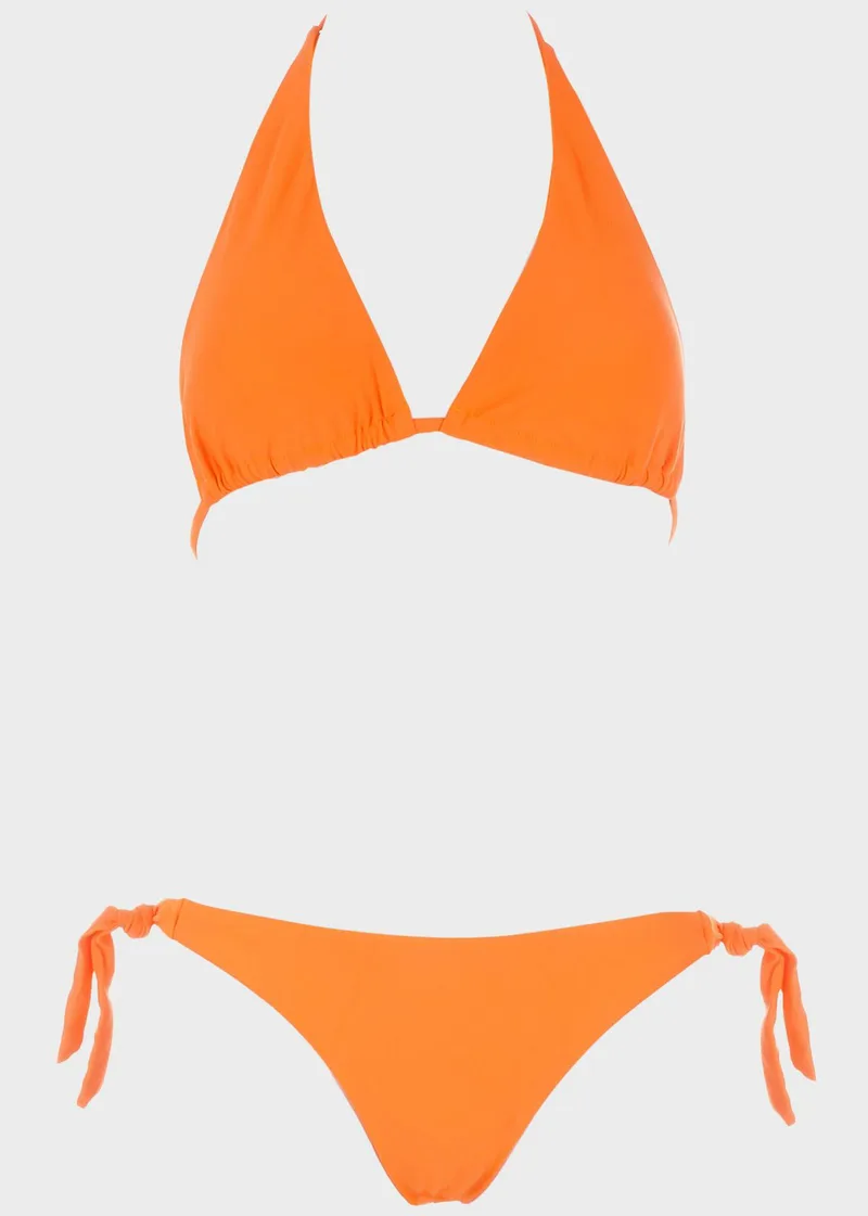 Bikini τριγωνάκι μονόχρωμο.Καλύπτει B Cup ΠΟΡΤΟΚΑΛΙ